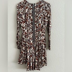 H&M Long Sleeve Abstract Dress - Black, Brown, White